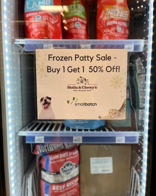 💰💰 BOGO SALE 💰💰
We are having a frozen patty sale with our Stella & chewy’s AND our Smallbatch patties!
This sale is until we SELL OUT! 
NO LIMIT per customer 🙀
Get your frozen raw while it lasts! 🥩
Frozen raw as so many benefits! 
- Brighter teeth 🦷 
- Healthy skin 😇
- Healthier joints 💪🏽
And many more! 👀👀

Stop by our shop Newberg Critter Cabana during our open hours! 
Sunday: 12 pm - 5 pm 
Monday through Saturday: 10 am - 7 pm 
💜🐾
#bogosale #newbergoregon #crittercabananewberg #supportsmallbusinesses2024 #salesalesale #frozenraw #stellaandchewys #smallbatchpatties